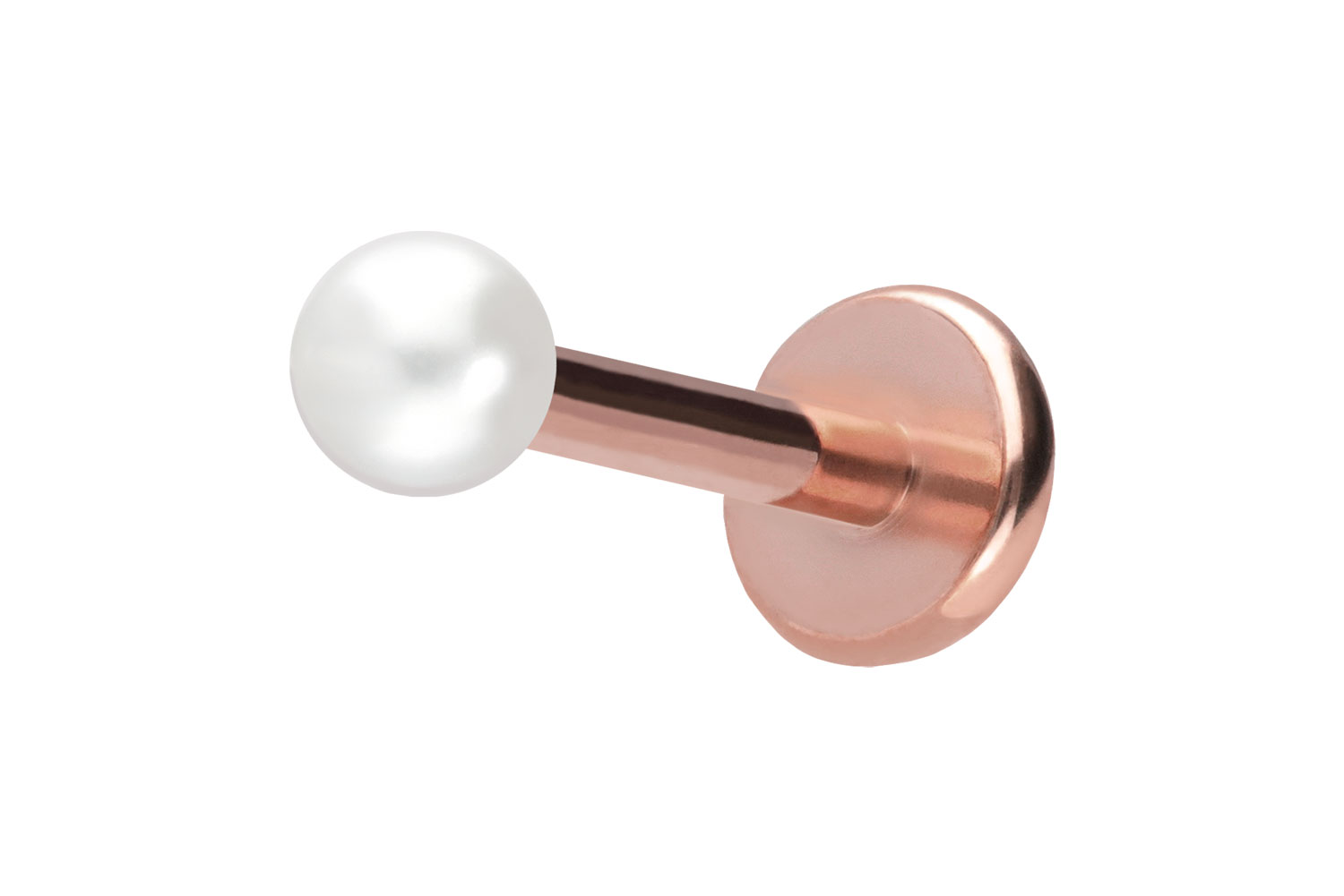 Titan Labret Piercing mit Push Fit SYNTHETISCHE PERLE